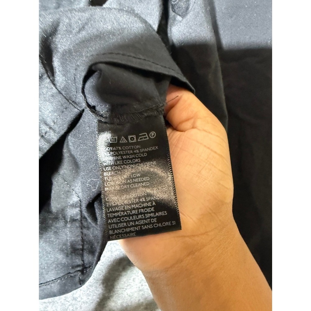 Urban Outfitters Black Square Neck Button Front Puff Sleeve Crop Top Medium - Picture 4 of 8